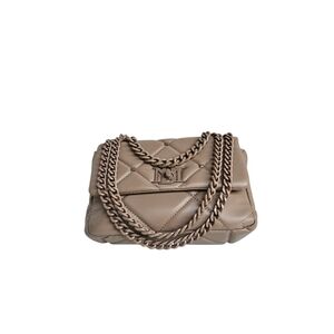 Elegant Taupe Quilted Chain Bag